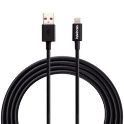 Cabo usb-a de nylon intelbras para usb-lightning preto 1,20m