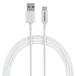 Cabo usb-a de pvc intelbras para usb-c branco 1,20m