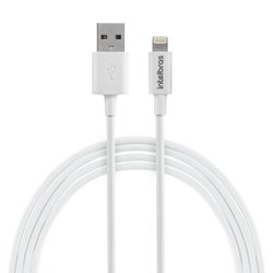 Cabo usb-a de pvc intelbras para usb-lightning branco 1,20m