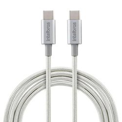 Cabo usb-c de nylon intelbras para usb-c branco 1,50m