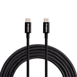Cabo usb-c de nylon intelbras para usb-c preto 1,50m