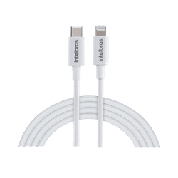Cabo usb-c de pvc intelbras para usb-lightning branco 1,20m