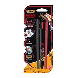Caneta esferografica bic 4 cores 1.0mm stranger things + matte c/2