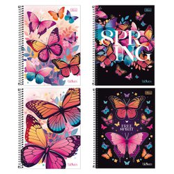 Caderno tilibra espiral c/d universitario bloom 10x1 160fls c/4 - 395838