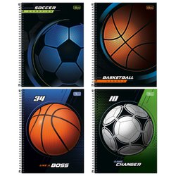 Caderno tilibra espiral c/d universitario score 10x1 160fls c/4 - 359297