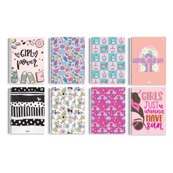 Caderno animativa espiral c/d universitario bom d+ feminina 15x1 240fls c/2 - 10144