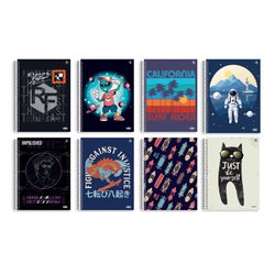 Caderno animativa espiral c/d universitario bom d+ masculino 20x1 320fls c/2 - 10150