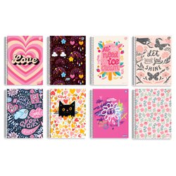 Caderno animativa espiral c/d 1/4 kbom feminina 96fls c/10 – 10335