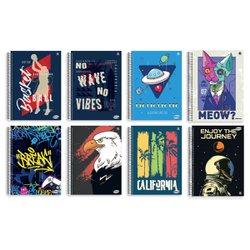 Caderno animativa espiral c/d 1/4 kbom masculino 96fls c/10 – 10334