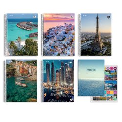 Caderno animativa espiral c/d universitario freedom 15x1 300fls c/2 - 10176