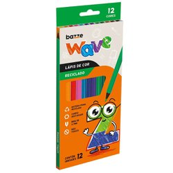 Lapis de cor bazze wave sextavado com 12 cores