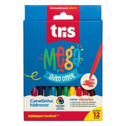 Hidrocor tris mega com 12 cores