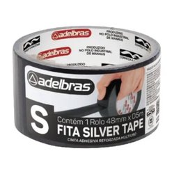 Fita adesiva silver tape multiuso adelbras 48mm x 5m preta