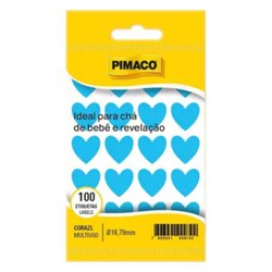 Etiqueta pimaco coracao azul 18,8mm c/100 etiq.