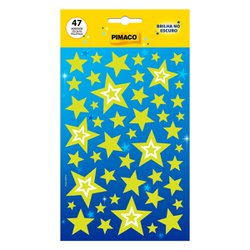 Etiqueta pimaco estrela decorativa com 47 – neon