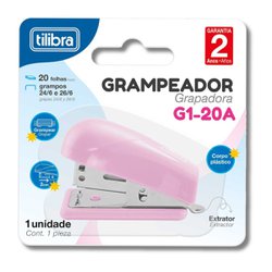 Grampeador tilibra g1-20a rosa p/20fls - 24/6 e 26/6