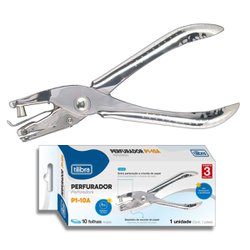 Perfurador de papel tilibra 1 furo p/10 folhas - p1-10a