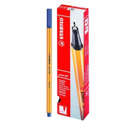Caneta hidrografica stabilo point 88 0.4mm ultra fina azul royal com 10