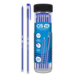 Caneta esferografica cis tik 0.7mm fina azul com 24