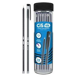 Caneta esferografica cis tik 0.7mm fina preta com 24