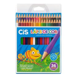 Lapis de cor cis plastic sextavado com 36 cores