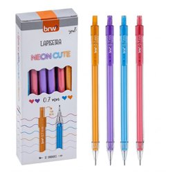 Lapiseira plastica brw neoncute 0.7mm com 12
