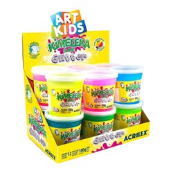 Kimeleka com glitter acrilex 180g c/12 sortidas