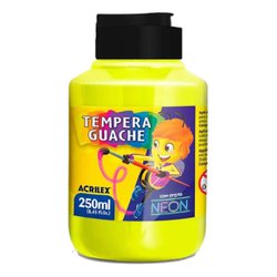Tinta guache acrilex 250ml - 102 neon amarelo