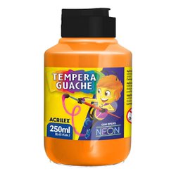 Tinta guache acrilex 250ml - 105 neon laranja