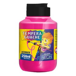 Tinta guache acrilex 250ml - 107 neon rosa