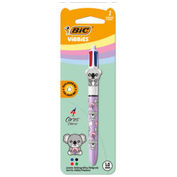 Caneta esferografica bic 4 cores 1.0mm vibbies coala com 1