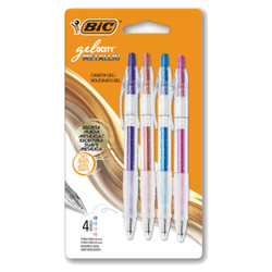 Caneta esferografica bic gelocity metallic 0.8mm fina az/rs/rg/vl com 4