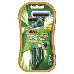 Aparelho de barbear bic comfort 3 sensivel c/2