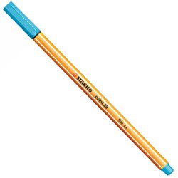 Caneta hidrografica stabilo point 88 0.4mm ultra fina azul claro com 10