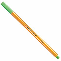 Caneta hidrografica stabilo point 88 0.4mm ultra fina verde claro com 10