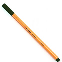 Caneta hidrografica stabilo point 88 0.4mm ultra fina verde escuro com 10