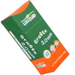 Grafite escolar leo&leo 2,0mm hb com 12 unidades de 8 minas