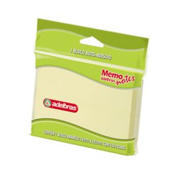 Bloco adesivo adelbras 76 x 102mm amarelo