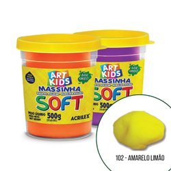 Massa de modelar soft acrilex 500g 102 amarelo limao