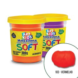 Massa de modelar soft acrilex 500g 103 vermelho