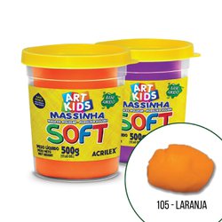 Massa de modelar soft acrilex 500g 105 laranja