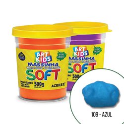Massa de modelar soft acrilex 500g 109 azul