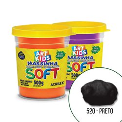 Massa de modelar soft acrilex 500g 520 preto