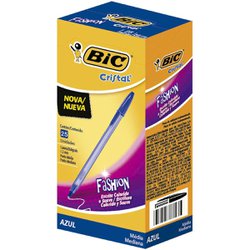 Caneta esferografica bic cristal fashion 1.2mm media azul com 25