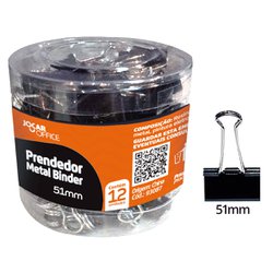 Prendedor de papel jocar preto 51mm - c/12