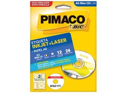 Etiqueta pimaco a5 mini cd - 12 fls