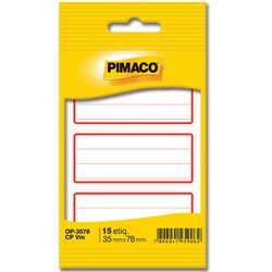 Etiqueta pimaco escolar 35x78mm 3578 verm. c/pauta - c/15