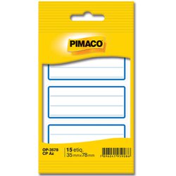 Etiqueta pimaco escolar 35x78mm 3578 azul c/pauta c/15
