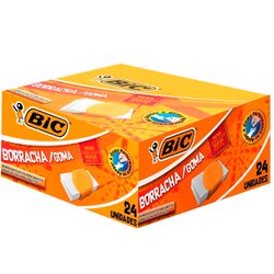 Borracha bic branca com 24