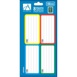 Etiqueta escolar com pauta tilibra 100 x 208mm cores sort - c/10